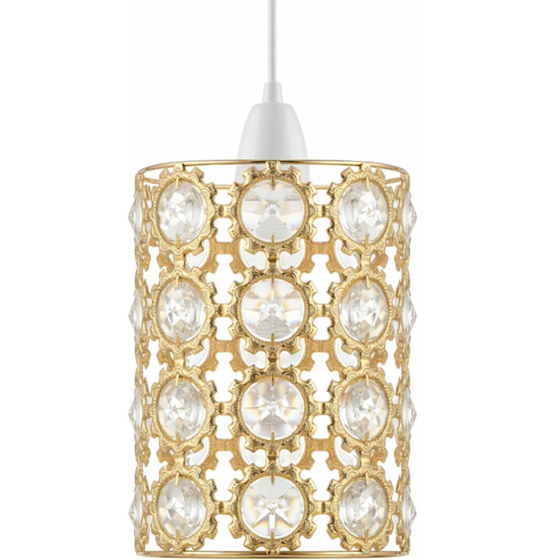Crystal Lamp Shade in French Gold, 12cm, Sunflower French gold
