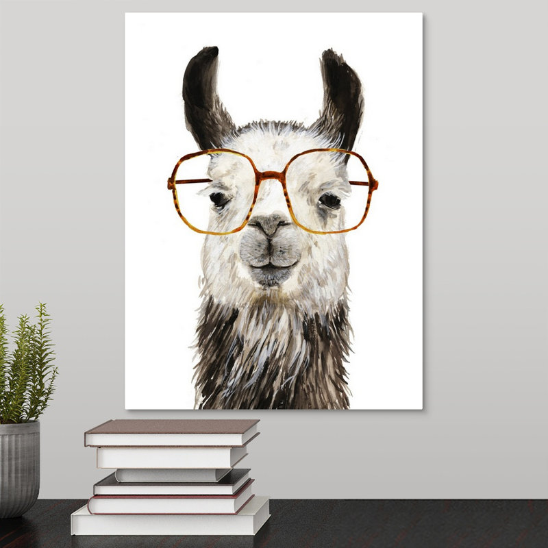 "calcul llama ii" , reproduction d’art encadrée novogratz, H 16 po x l 12 po x P 1,25 po, Toile tendue