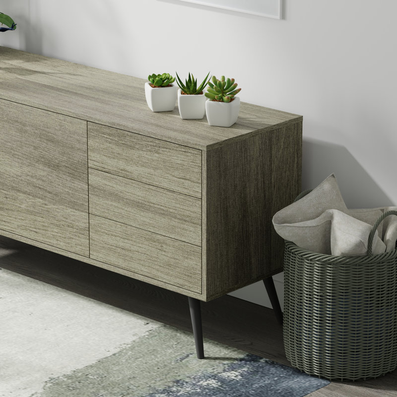 Aubine Unfinished TV Stand for TVs up to 70", Dark Taupe