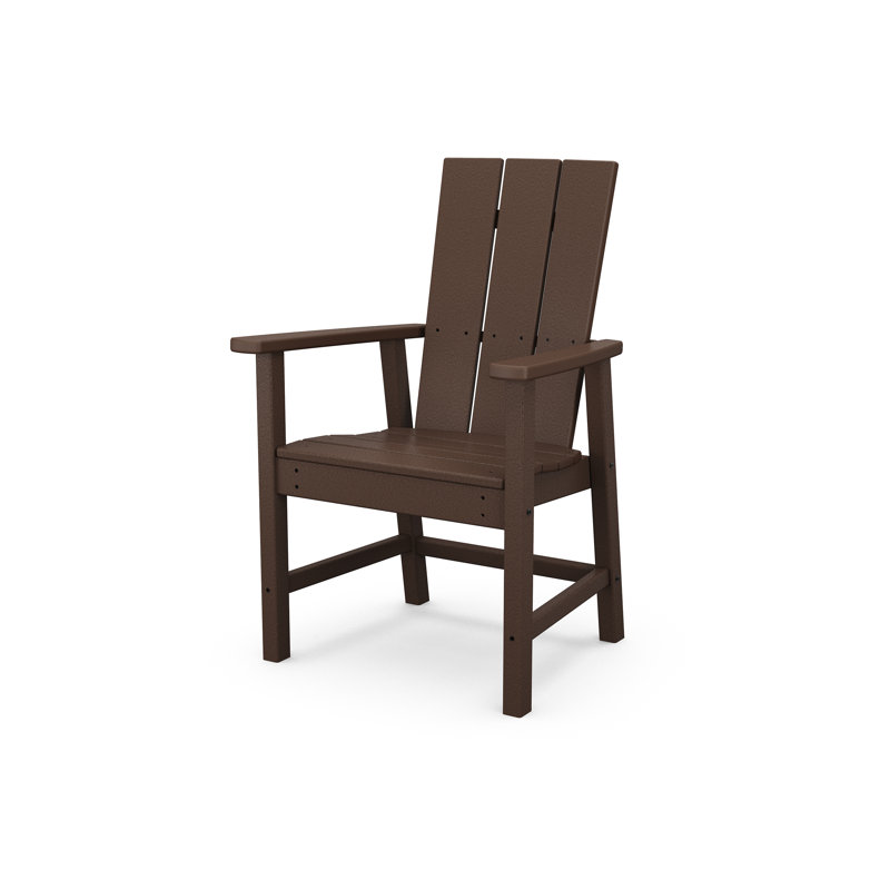 Modern Slatted Outdoor Dining Armchair, Mahogany