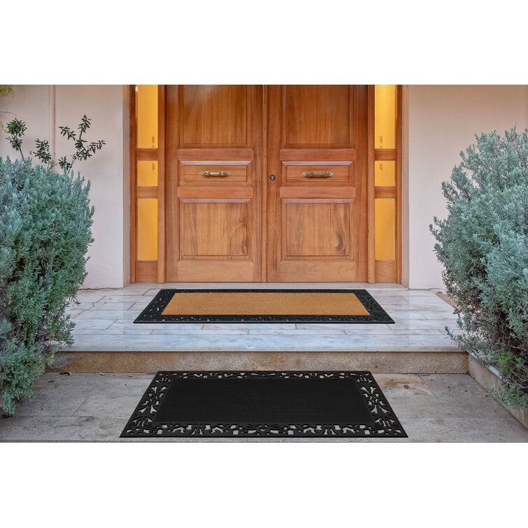 A1HC 100% Rubber Front Door Mat, Non-slip Welcome Doormat, Rubber