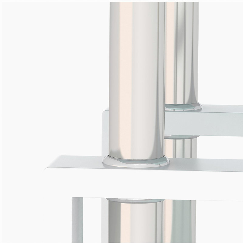 Table de bout moderne en verre trempé 1 pièce, table de bout, table carrée pour le salon, Transparent, White, 1