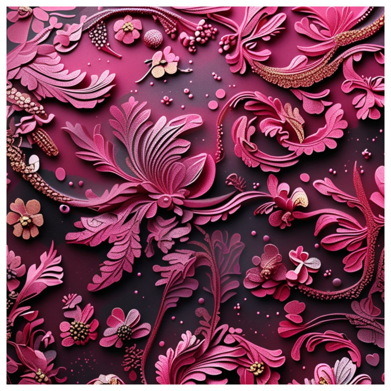 Couvertures à motif floral rose complexe, 60in W x 80in H