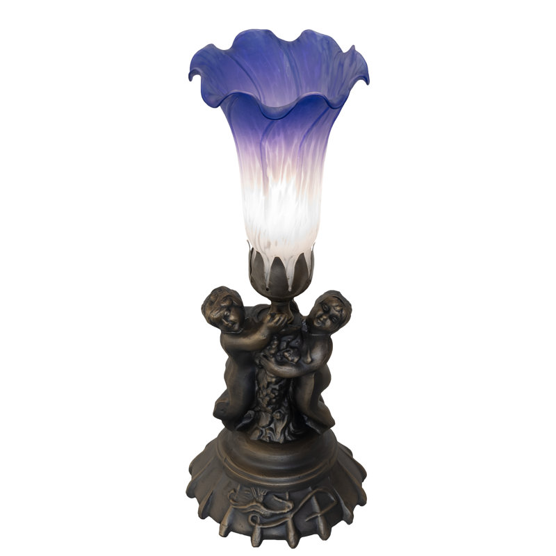 Jamul Table Lamp, Bronze, Blue/White