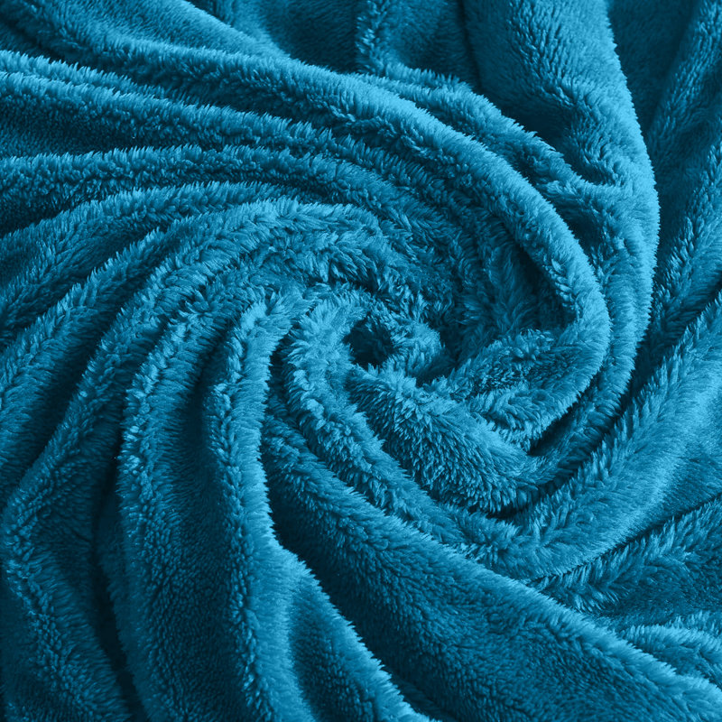 Misuzu Super Soft Reversible Sherpa Fleece Blanket, King, Teal
