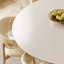 Creamy Round Dining Table with Wooden Accent-106778126