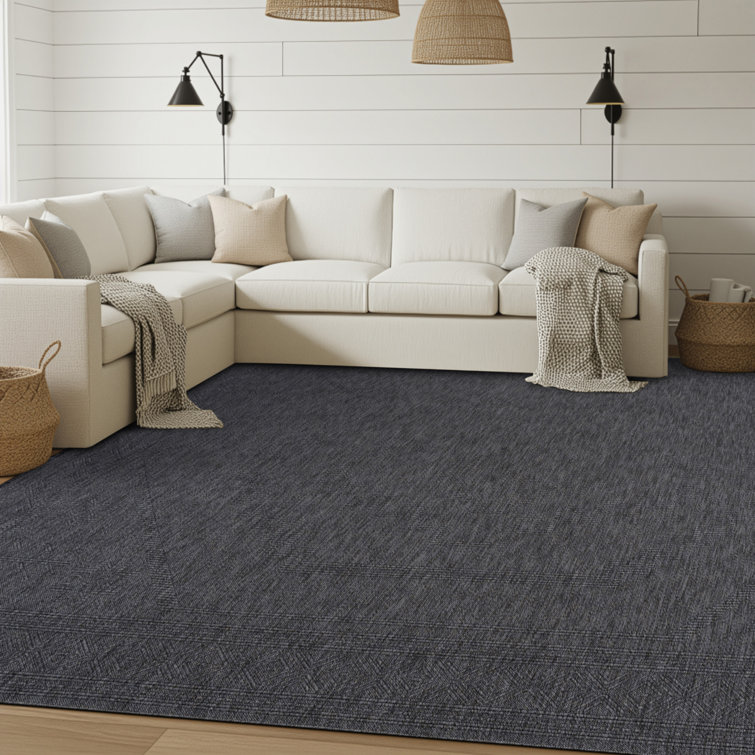 Brenly Moroccan Machine Washable Non Skid Indoor Area Rug - Dark Gray