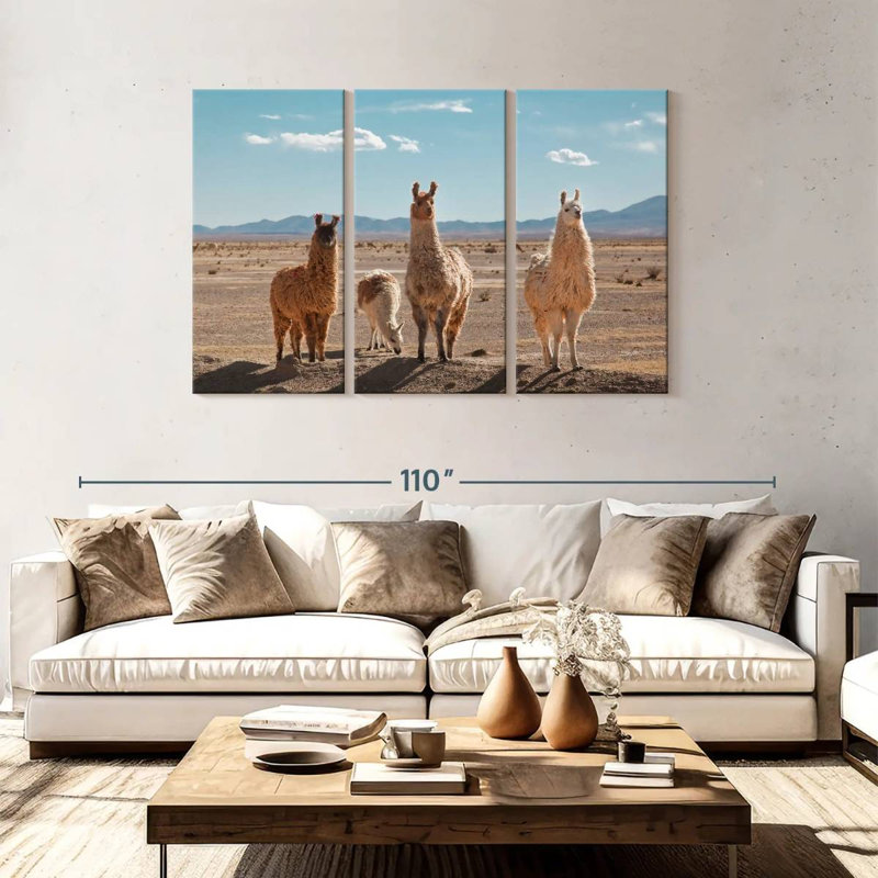 Four Llamas, 48" H x 74" W