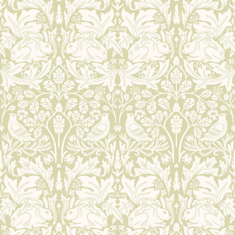 Padstow 10m x 50cm Matte Wallpaper Roll, Pale Green