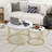 Nathean 2 - Piece Modern Round Nesting Coffee Table Gold Frame for Living Room -976628329-976628330