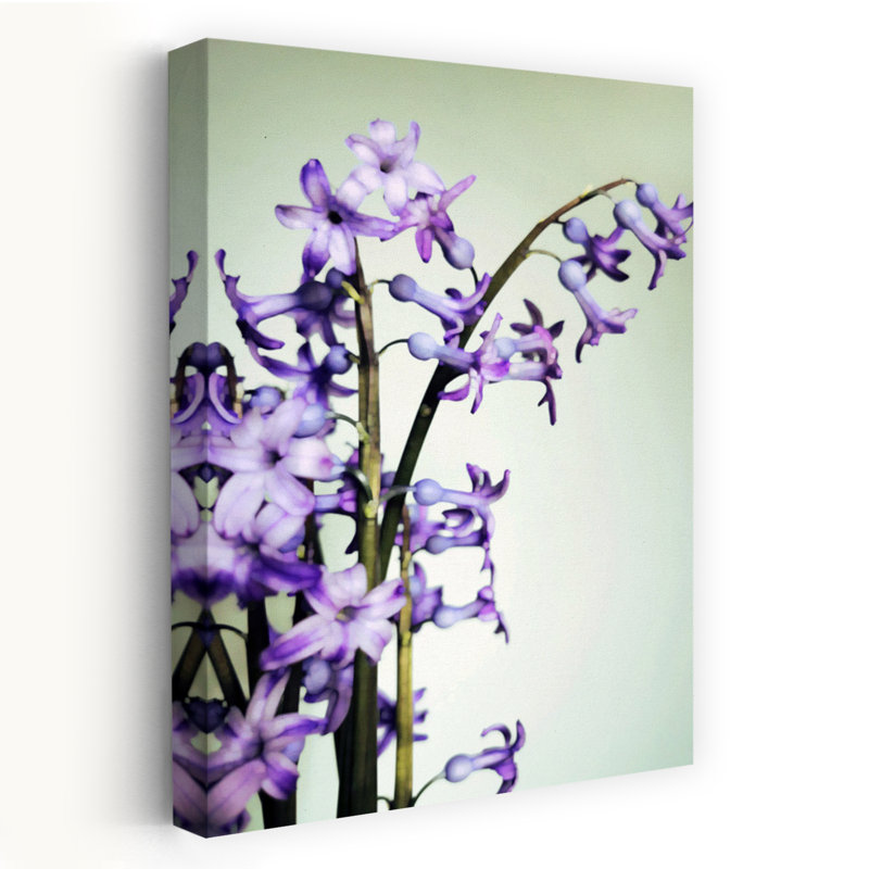 Art contemporain, art mural de nature jacinthe, H 48 po x l 32 po
