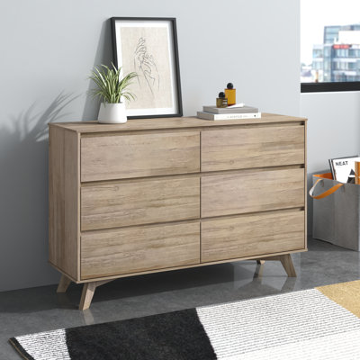 Brubaker 6" W Solid Wood Double Dresser