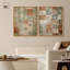«Ghostly Damask Duo», reproduction d'art encadrée, ensemble d'art mural Boho par Art Remedy, cadre argenté, 24 x 30-461447551-461447549