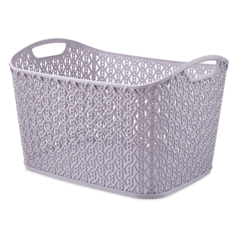 Bac de rangement en plastique, H 10 po x l 13 po x P 15 po, Lavande