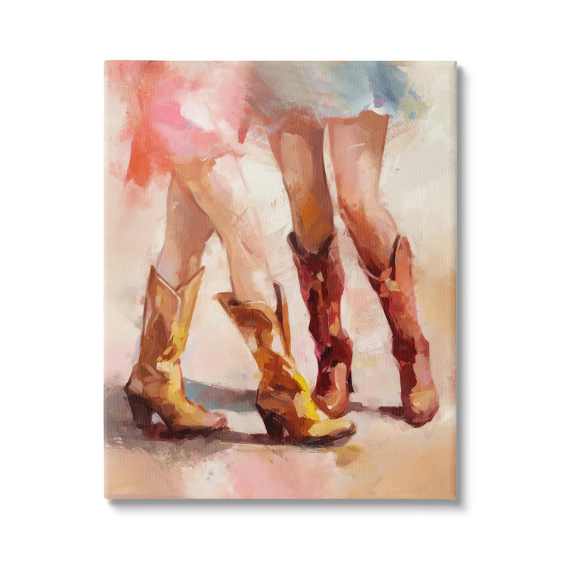Bottes de cow-boy dansantes par Ziwei Li, H 48 po x l 36 po x P 1,5 po