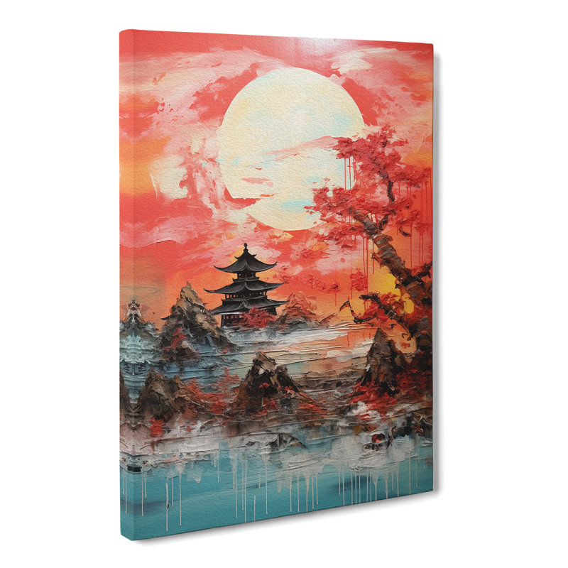 Japanese Sunset Gestural No.2 - Print, 60cm H x 40cm W x 3cm D