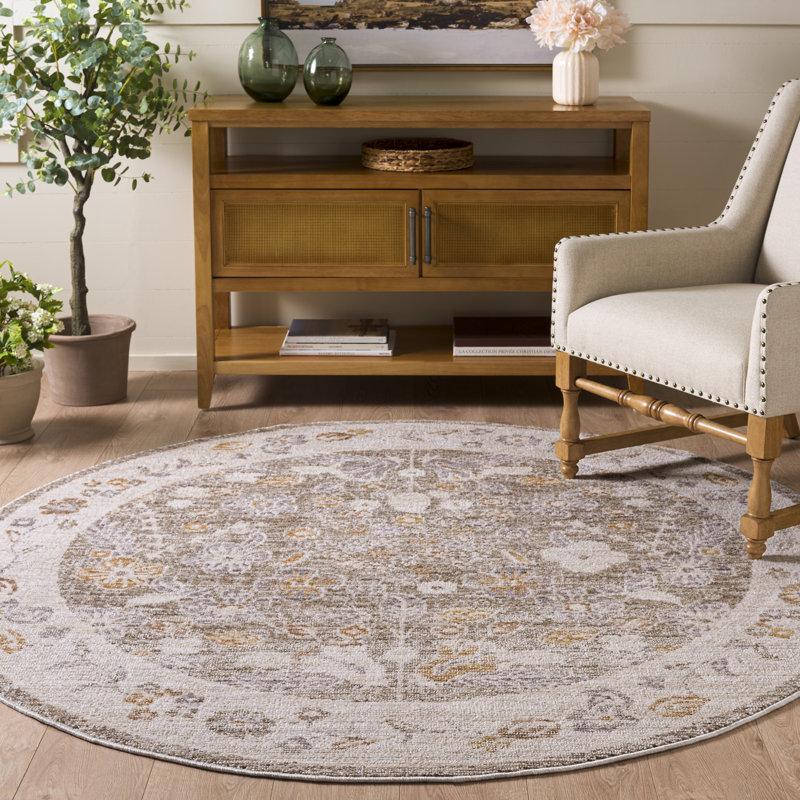 Martha Stewart 110 Performance Floral Indoor Rug, Round 6'3"