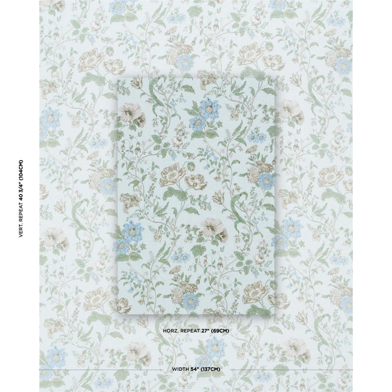 Giselle Floral Fabric, Sky