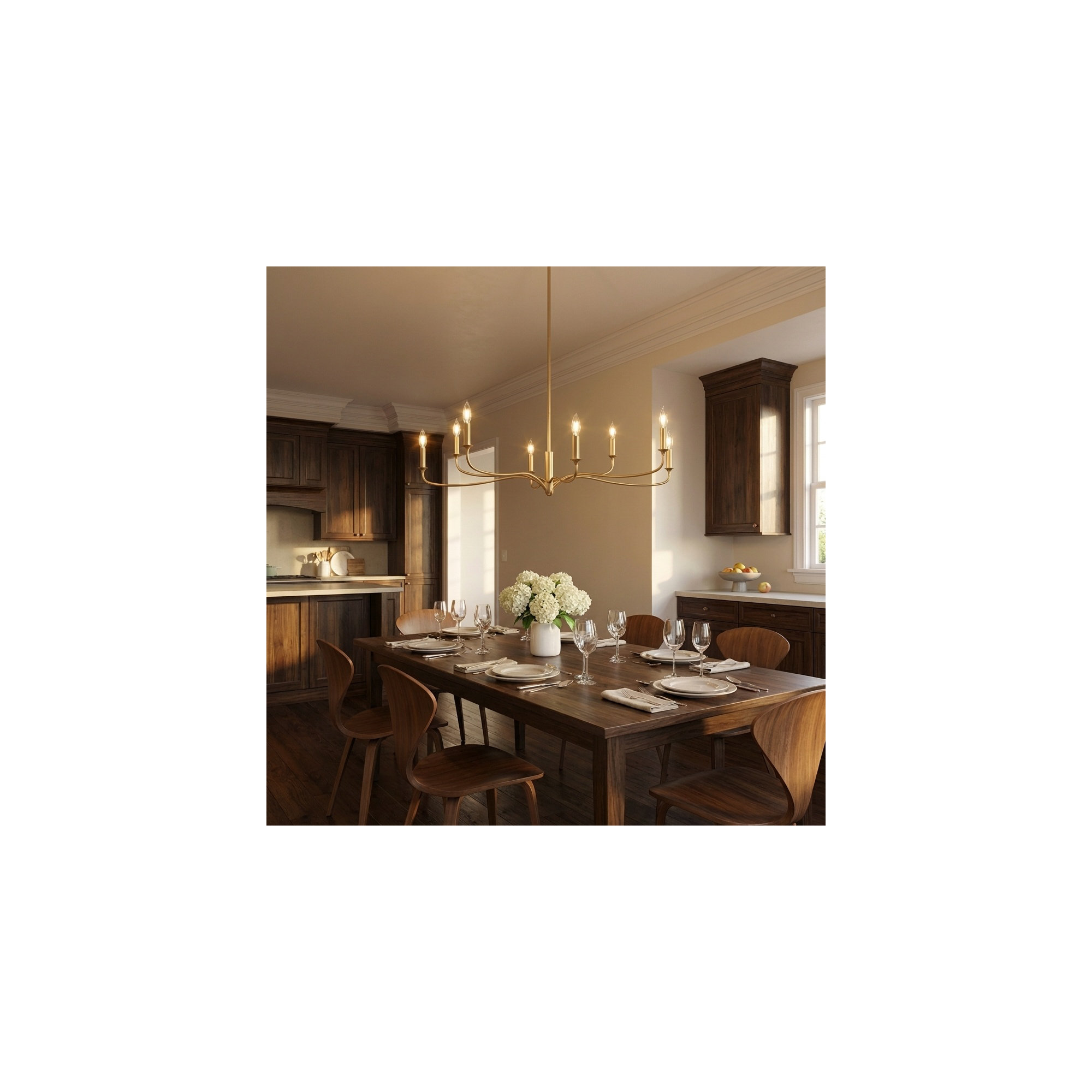 Wetherell Chandelier, Gild, 63" H x 42" W  x 42" D, 8