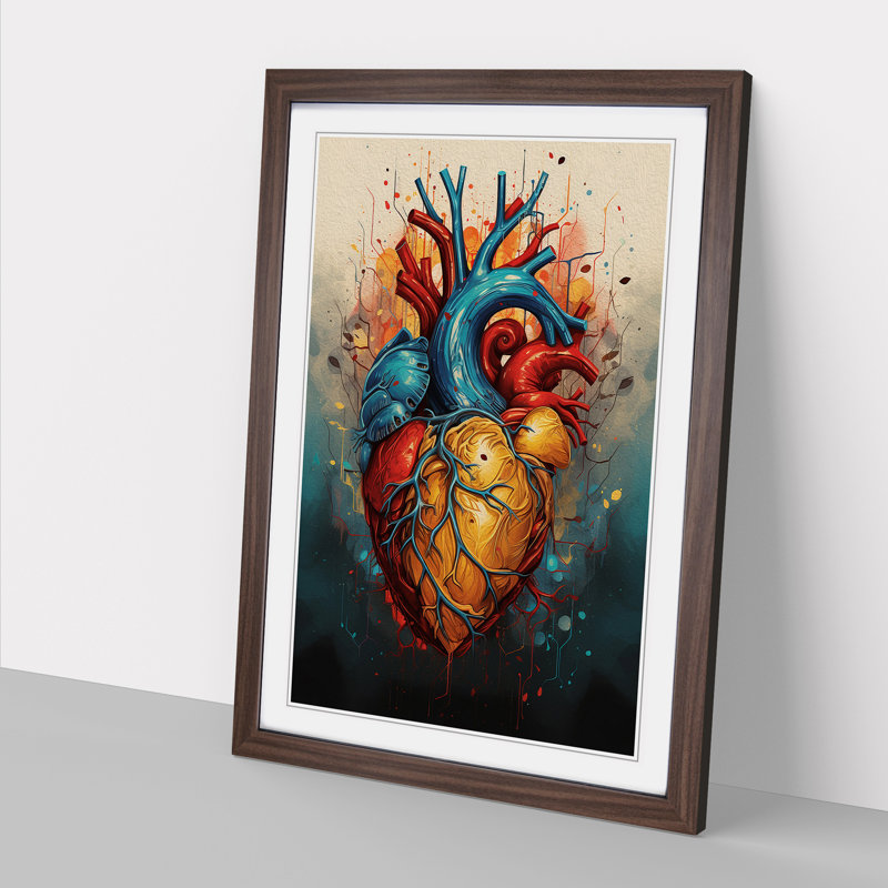 Single Picture Frame Print on Wood, Walnut Framed, 46cm H x 34cm W