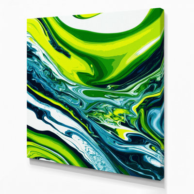 Abstrait art fluide sur toile verte 42