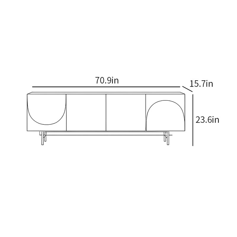Meuble télé de style français, 70.9"