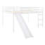 Lit mezzanine blanc avec glissade solidement assemblée - fabriqué en bois massif pour plus de stabilité