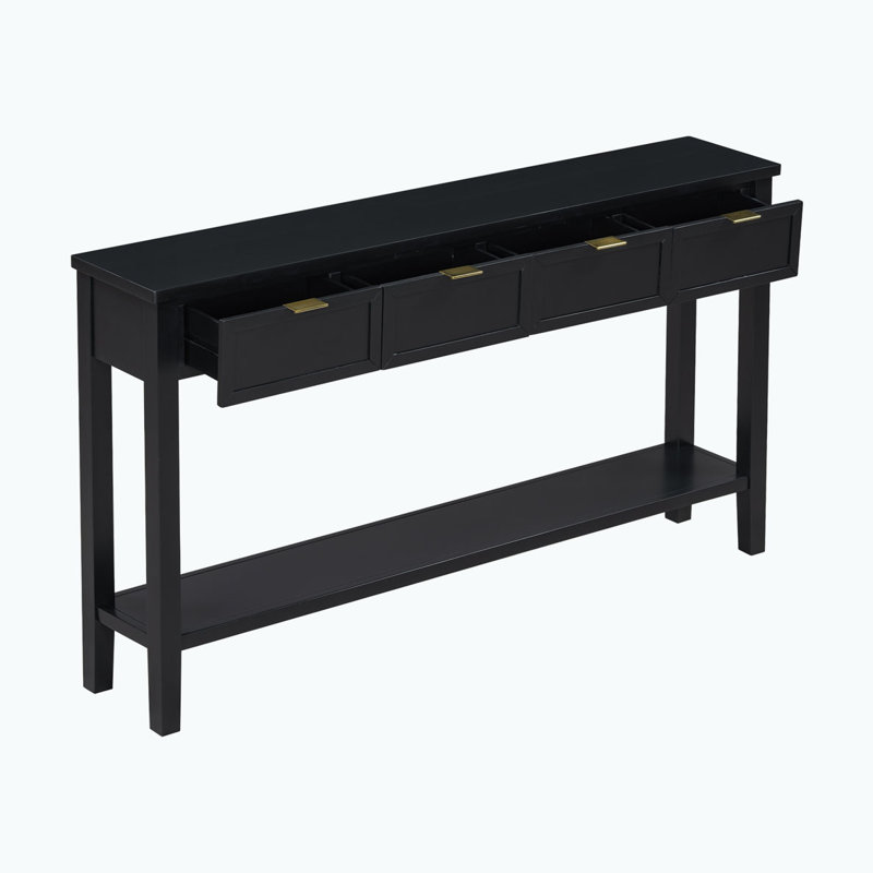 Commode à 4 tiroirs, Noir, noir, noir, noir