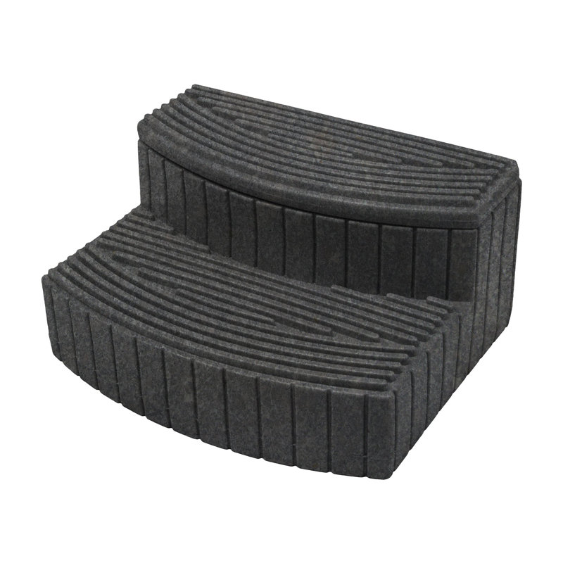 2 - Step Plastic Hot Tub Step, Dark Granite
