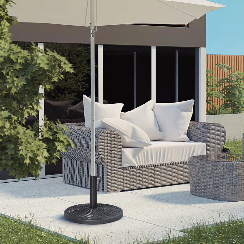 21 lb Porte-parasol rond robuste en rotin de 18 po Market Market