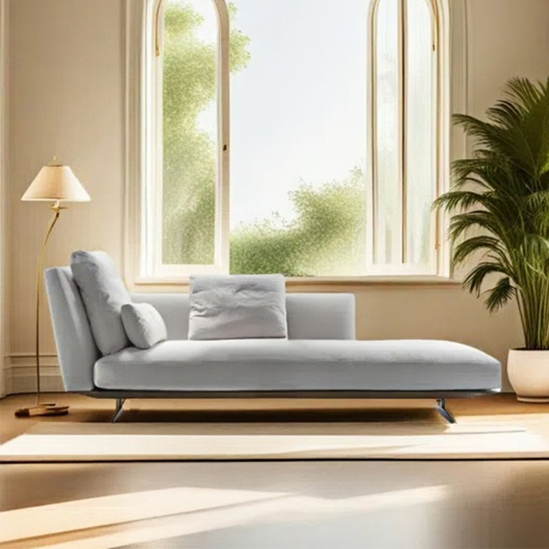 Chaise longue moderne, simple et confortable, Orienté à gauche (vu de face), Blanc