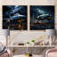 Avion militaire - Blue Thundering Skies - Ensemble de 2 carrés de collage militaire-1905985943-1905985936