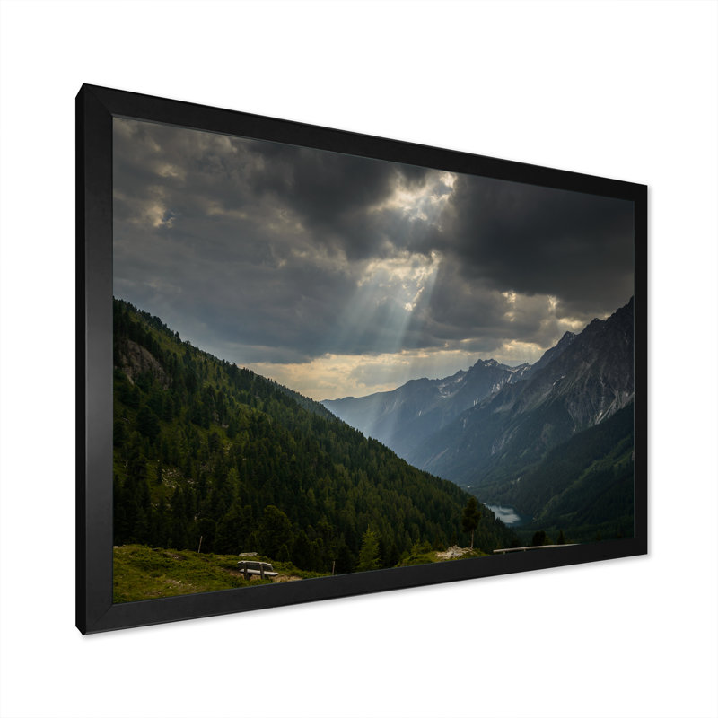 " Sunrays Through Storm Clouds ", Black Framed, 8" H x 12" W x 1" D