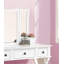 Ensemble de meuble-lavabo unique moderne avec tabouret et tiroirs à miroir pliables avec placage en panneau de fibres à densité moyenne de couleur blanche-123512442