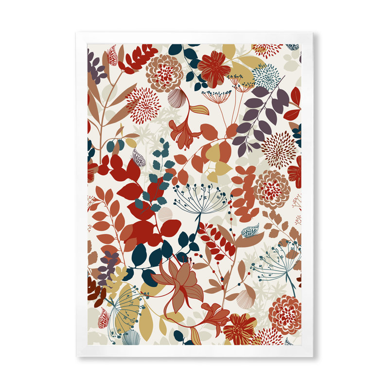 Jardin botanique rétro - impression sur toile, Toile blanche encadrée, H 20 po x l 12 po x P 1,5 po