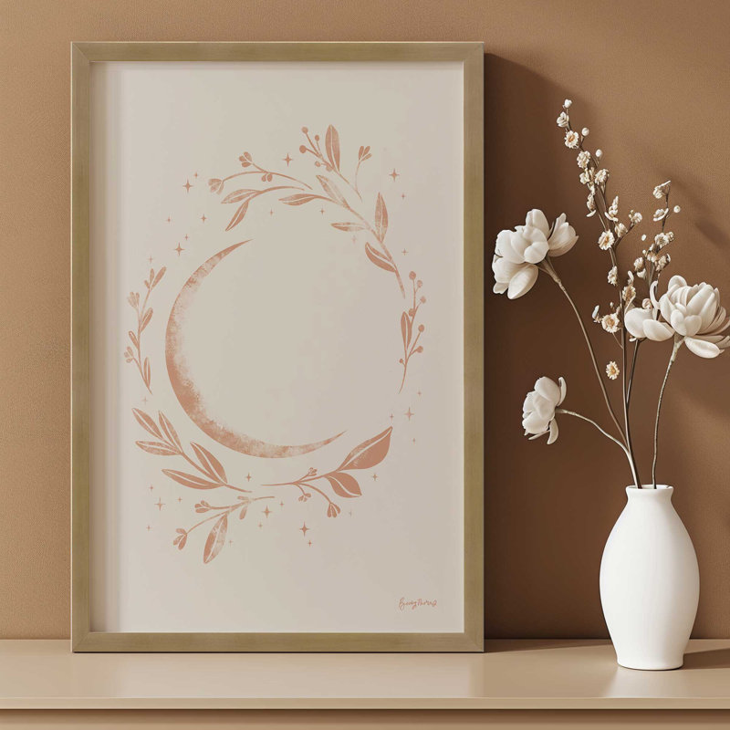 Motif de fleurs lunaires, Or poli, H 17,25 po x l 13,25 po