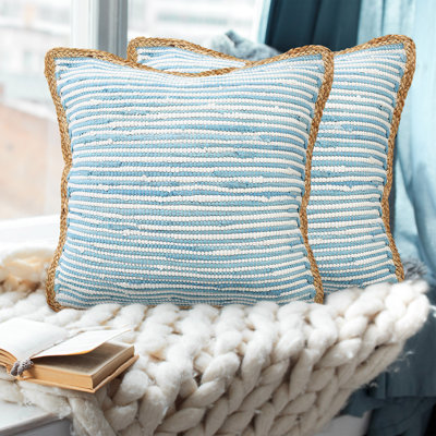 Riley Fringed Throw Pillow Set of 2