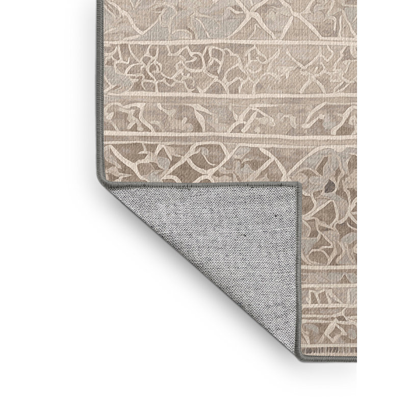 Machine Washable Gray Area Rug, Square 6'