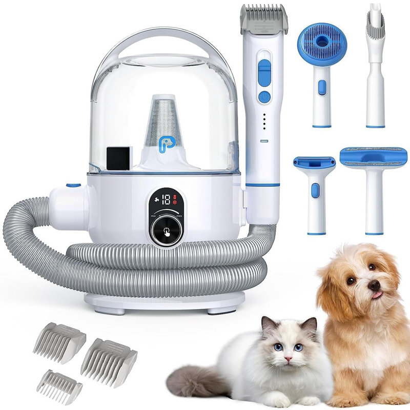 Dog Grooming Vacuum,2.0L Dust Cup Low Noise Vacuum for Shedding & Home Cleaning, 5-in-1 Pet Grooming with Upgraded Crevice Tool for Dogs & Cats