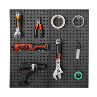 Panneaux perforés en métal, panneau perforé de 24 po x 12 po, 2 panneaux, organisateur mural en acier robuste pour salon