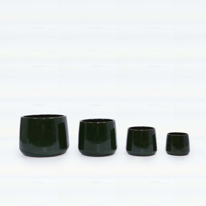 Ensemble de 4 pots de fleurs en céramique émaillée faite à la main, parfaits pour les plantes grasses et les cactus, avec trous de drainage, idéal pour une utilisation extérieure et intérieure