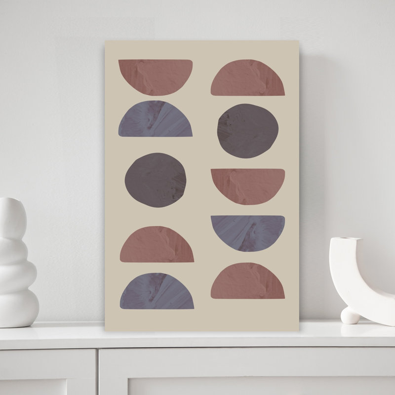 Art contemporain contemporain abstrait, Crème / rouge / brun / gris, H 18 po x l 12 po