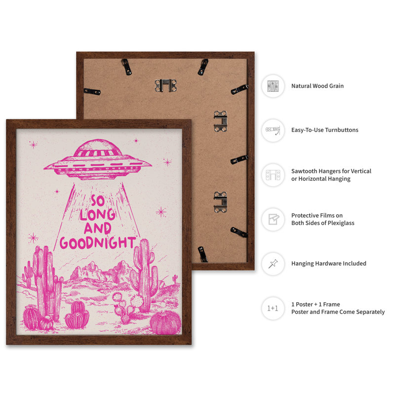 So Long And Goodnight, Poster, 24"H x 32"W, Brown Framed