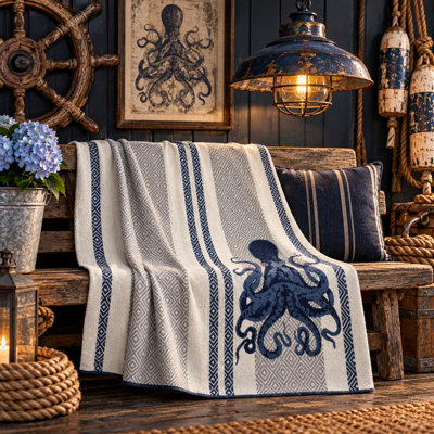 In 2 Green Deep Sea Creature Knit Throw