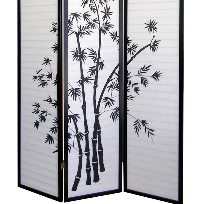 Paravent de 70 po de hauteur à 3 styles avec finition noire - Créez de l'intimité et ajoutez de la valeur esthétique. Se plie à plat pour le rangement.