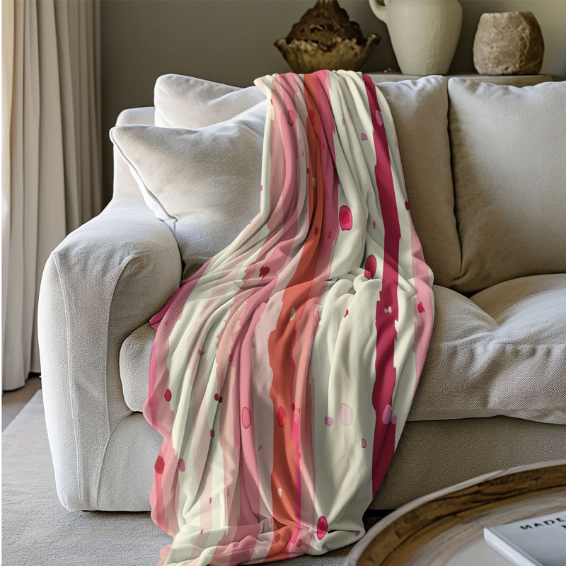 Motif à rayures - couverture de qualité supérieure 1 pièce, Grand lit