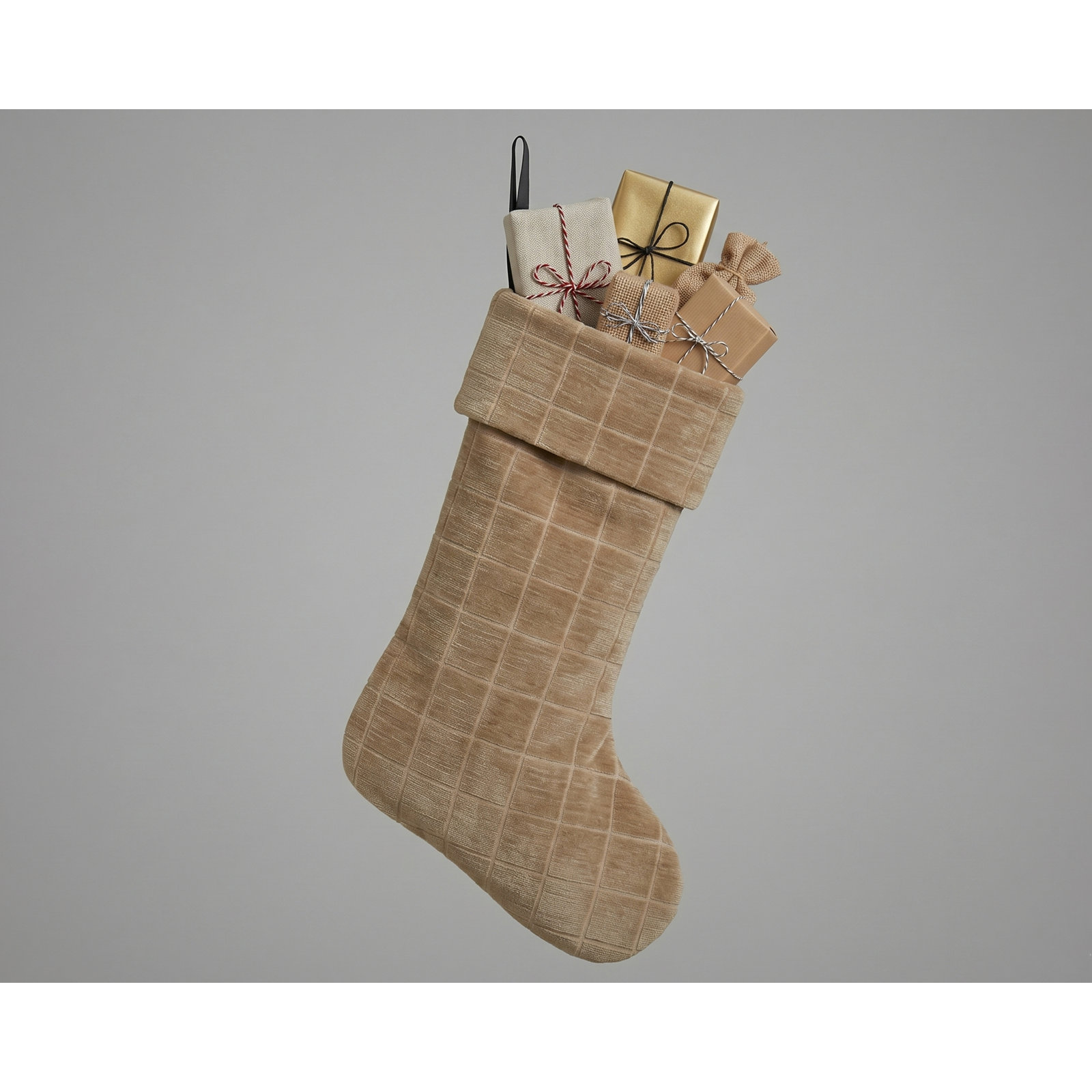 Block Christmas Stocking, Fawn