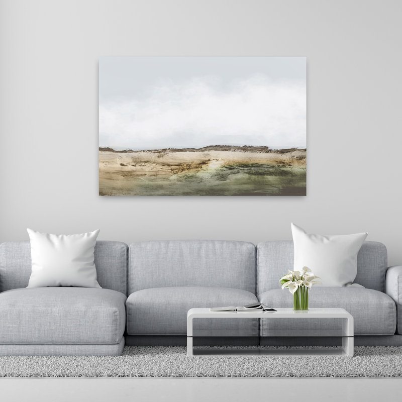 Cliffs Abstract Contemporary Modern Fish Coastal Landscape Wall Art Print 1 Piece Wrapped Canvas Wall Art