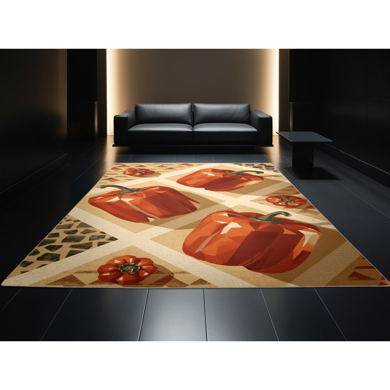Tapis moelleux moelleux à motif géométrique d'inspiration mondiale Adama, 8x10