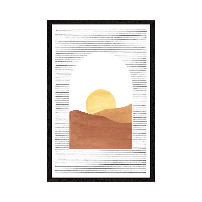 Abstract Sunset in the Arch 1 Piece Painting on Canvas, 66.04cm H x 45.72cm W x 3.81cm D, Black Framed